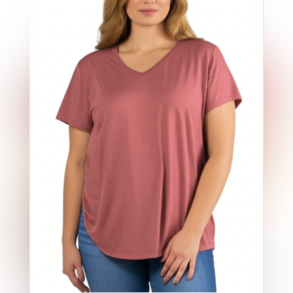 District Women's V-Neck Pink Top